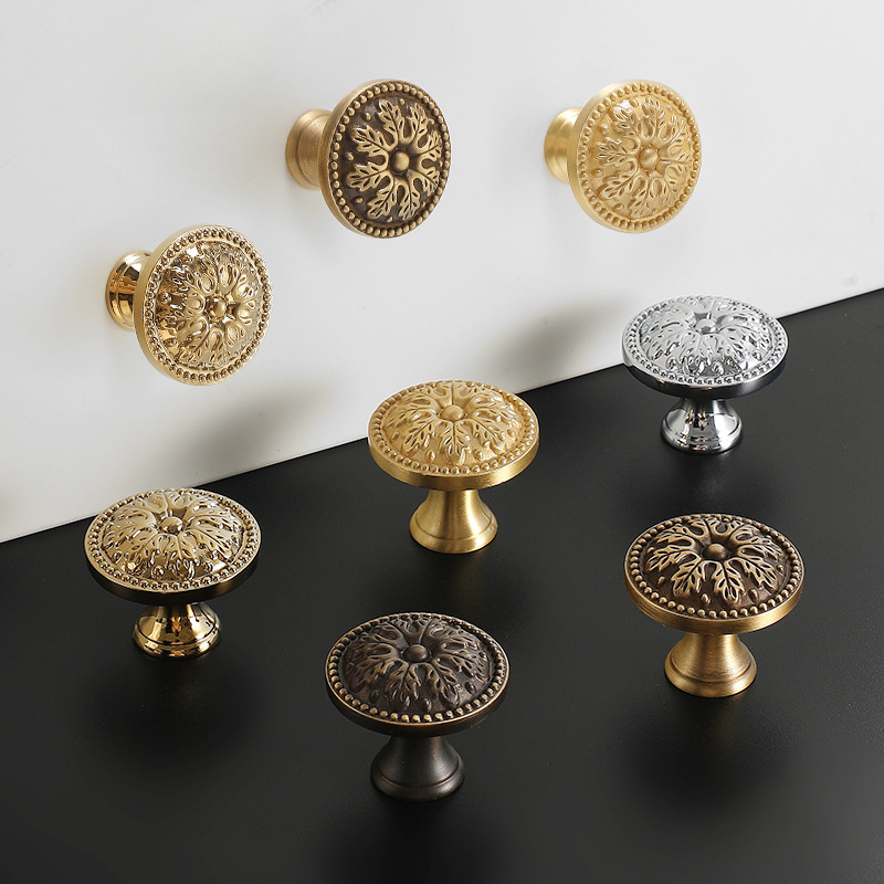 Vintage Furniture Hardware Pulls - サテン真鍮キャビネットドアハンドルとノブ、アンティーク引き出し、ヴィンテージキッチンカップボードハンドル、ワードローブハードウェアフレンチスト、1個