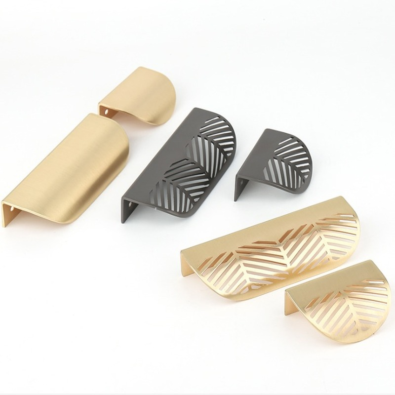 Furniture Hardware Gold - 葉の形のハンドルゴールドつや消し中空取手家具キャビネット葉ノブ亜鉛合金 40 ミリメートル/96 ミリメートルゴールデン食器棚引き出し w/ネジ