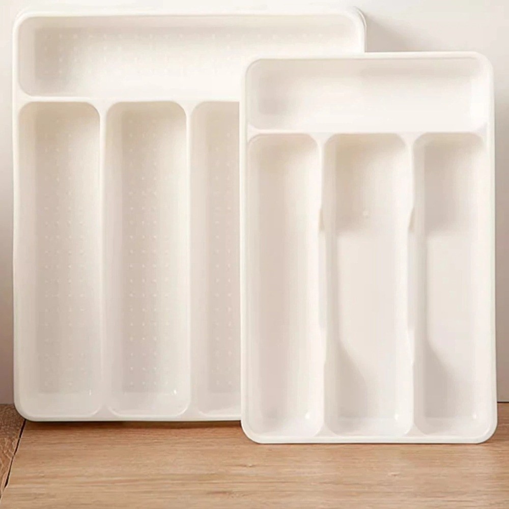 Drawer Organizer Peg - 高品質4/5区画カトラリーオーガナイザー長方形簡単清掃引き出し仕切りトレイスプーンフォーク分離ボックスキッチン