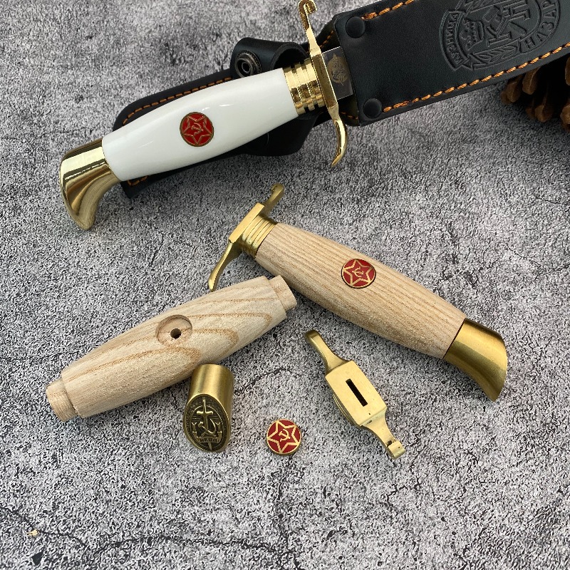 Furniture Hardware Handles - ロシア連邦天然無垢材ハンドル、真鍮保護キット付き、耐久性のあるDIYクラフトハードウェア作成アクセサリーDIYナイフ