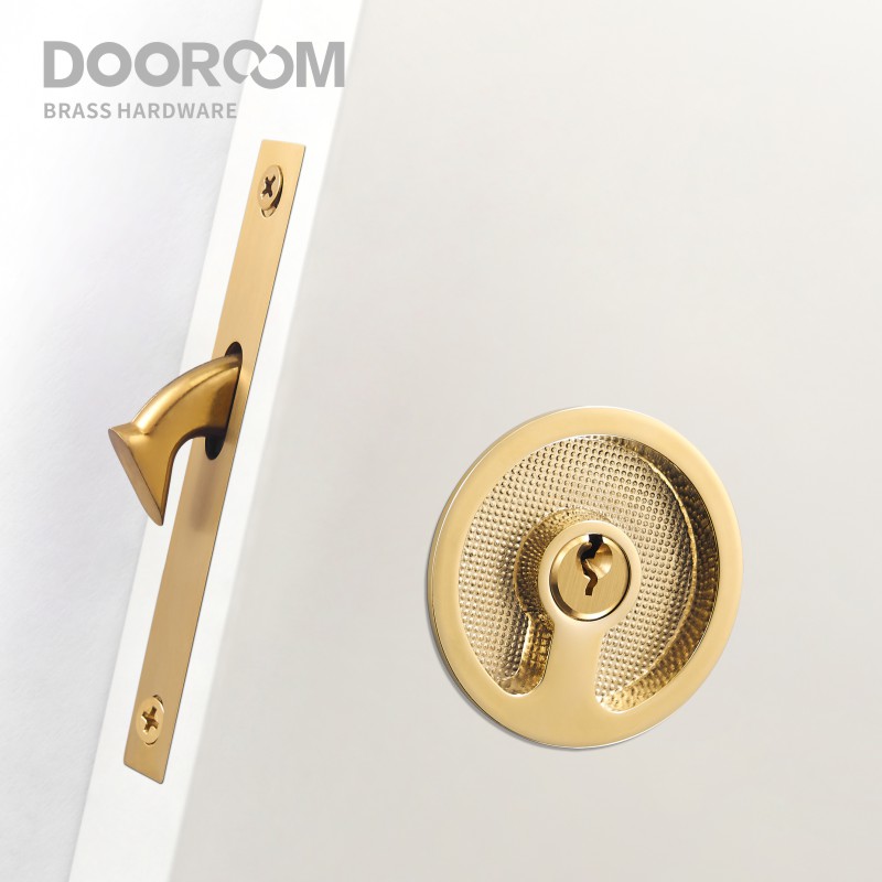 Furniture Hardware Gold - ドアロックセット真鍮引き戸ハンドルキッチンバスルームウッドドアモダン象眼細工超薄型光沢金マットブラック