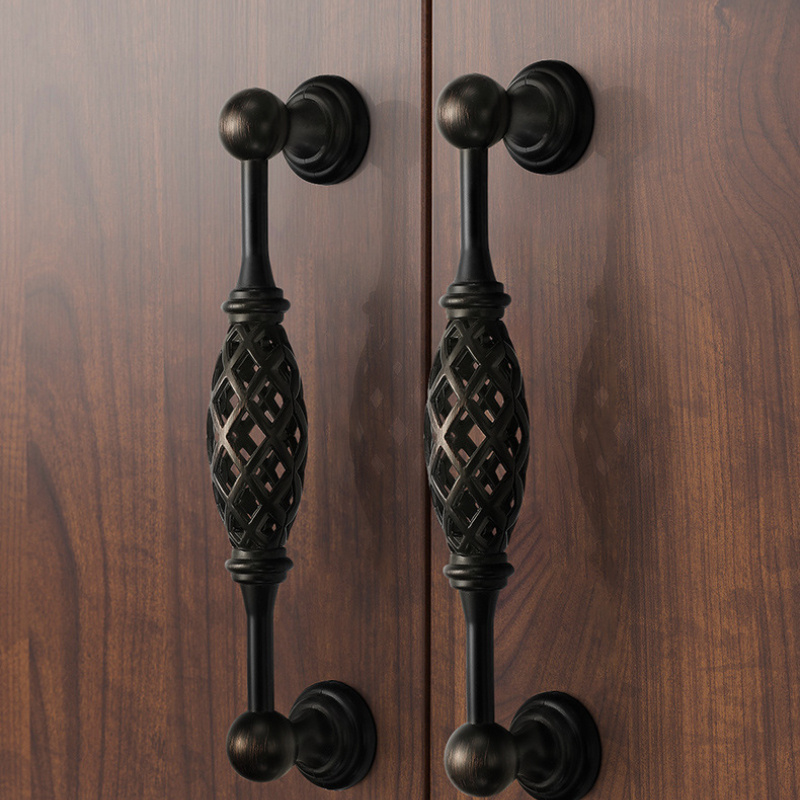 Vintage Furniture Hardware Pulls - 1pc ヴィンテージアンティークブロンズキャビネットハンドル中空鳥かごキャビネット取手引き出しノブワードローブドアプラ家具ハンドル