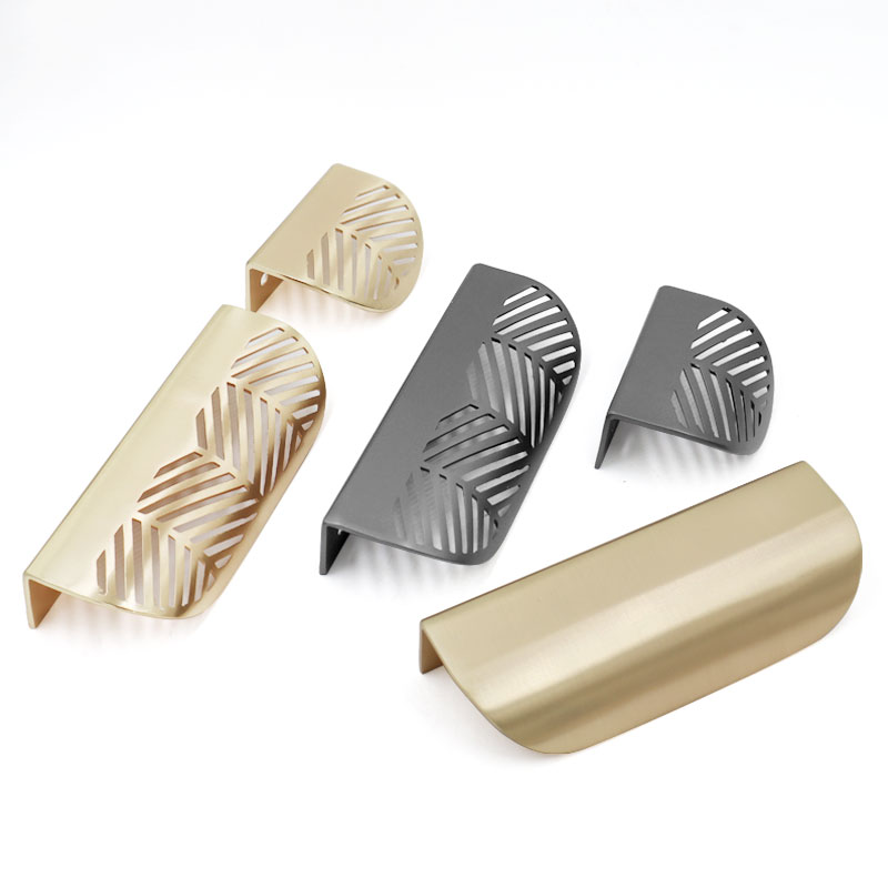 葉の形のハンドルゴールドつや消し中空取手家具キャビネット葉ノ - Furniture Hardware Gold のレビューと価格