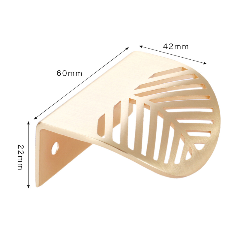 葉の形のハンドルゴールドつや消し中空取手家具キャビネット葉ノ - Furniture Hardware Gold のレビューと価格