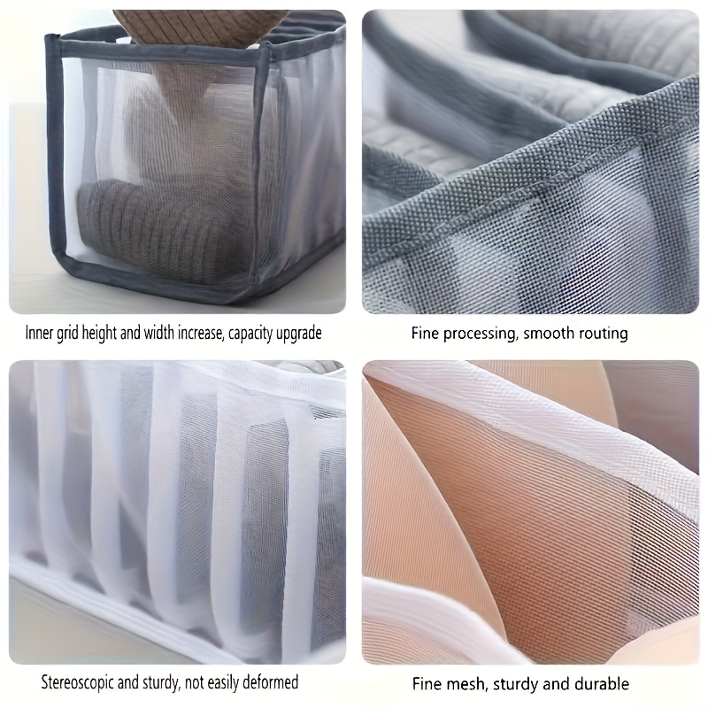7グリッド下着収納オーガナイザー、靴下収納ボックス、折りたた - Drawer Organizer Peg のレビューと価格