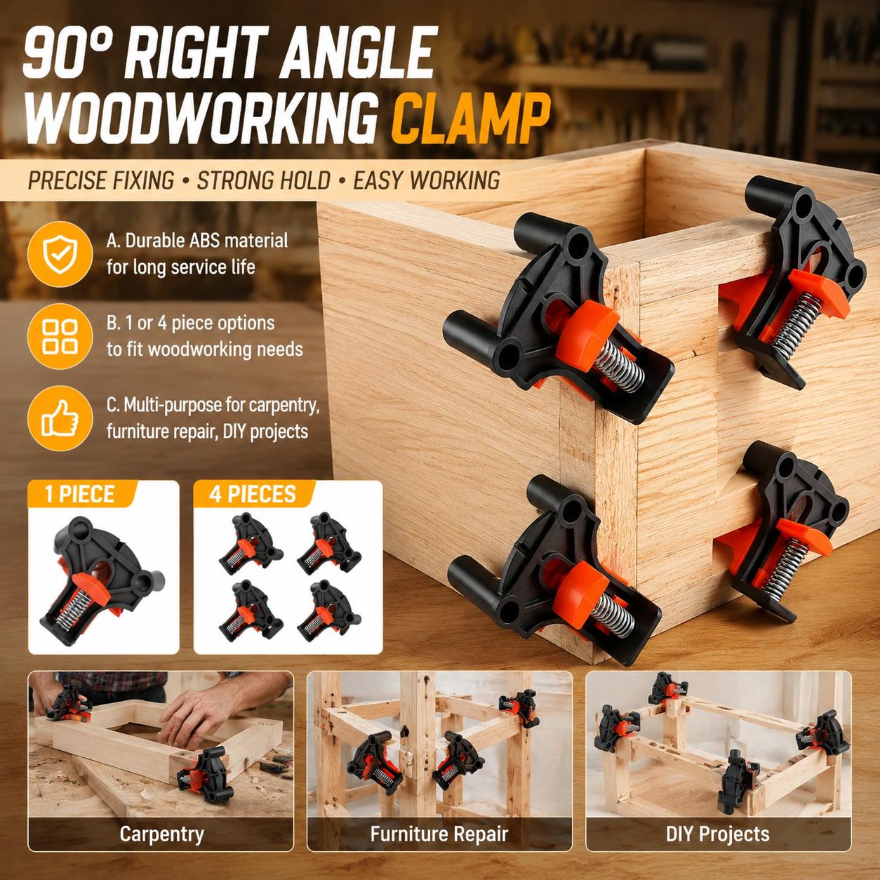 プレミアム木工大工用90度直角コーナークランプキット、キャビ - Furniture Hardware Kit のレビューと価格