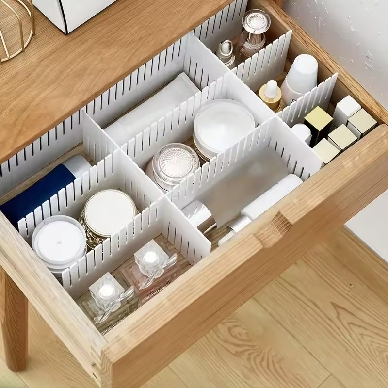 4/8/12 個調節可能な引き出しディバイダー DIY 収納 - Drawer Organizer Peg のレビューと価格