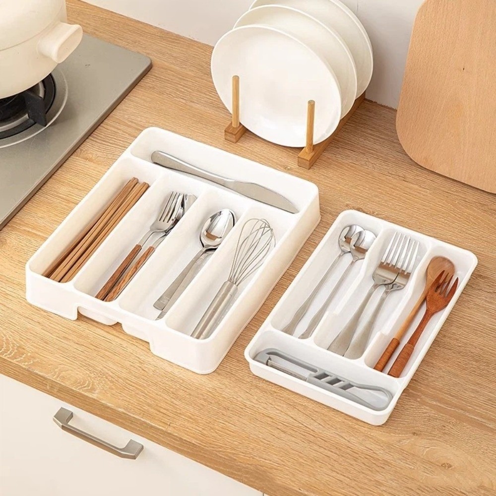 高品質4/5区画カトラリーオーガナイザー 長方形 簡単清掃  - Drawer Organizer Peg のレビューと価格