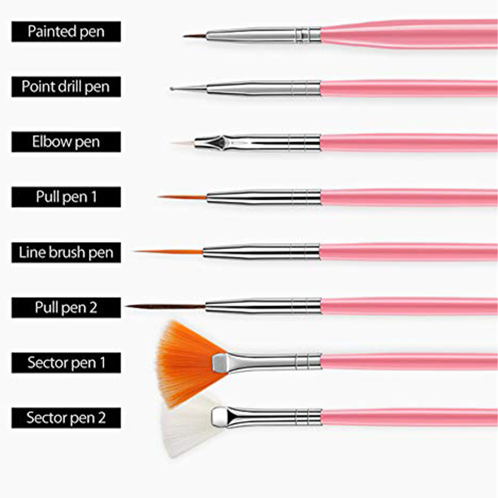 LINMANDA 15 ピンクネイルアートブラシセット ネイ - Furniture Hardware Nails のレビューと価格