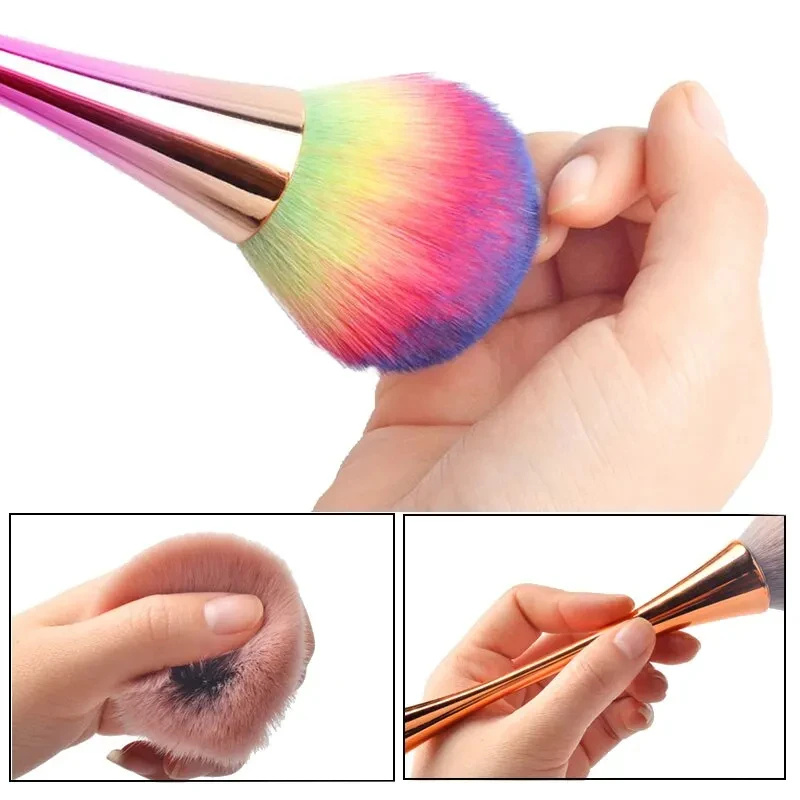プロのネイルアートブラシローズゴールドパウダーダストクリーナ - Furniture Hardware Nails のレビューと価格