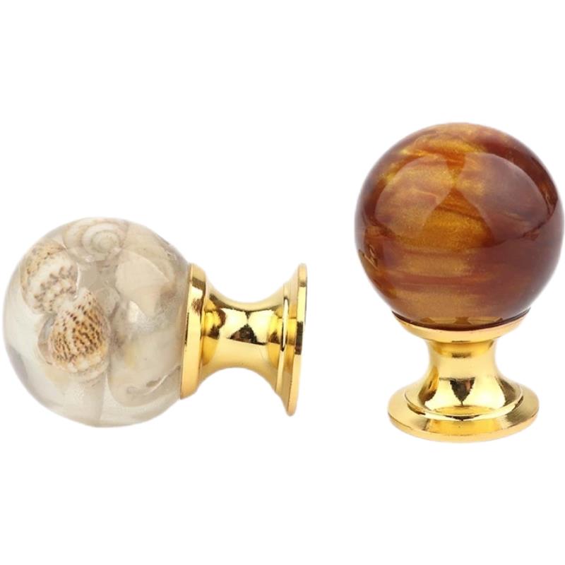 アンバーシェルタイガーアイゴールド食器棚取手引き出しノブドア - Furniture Hardware Gold のレビューと価格