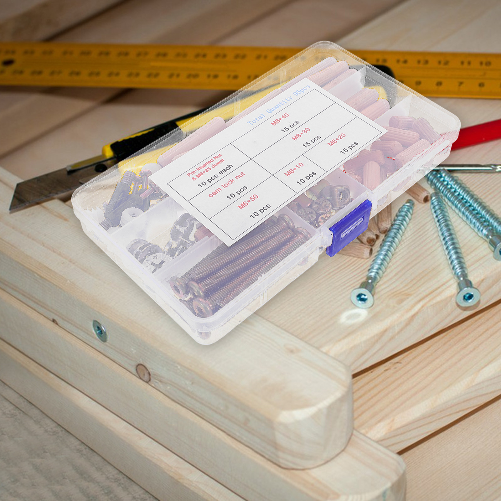 95個入り家具金具セット 二段ベッド用ネジ ボルト 交換キッ - Furniture Hardware Kit のレビューと価格