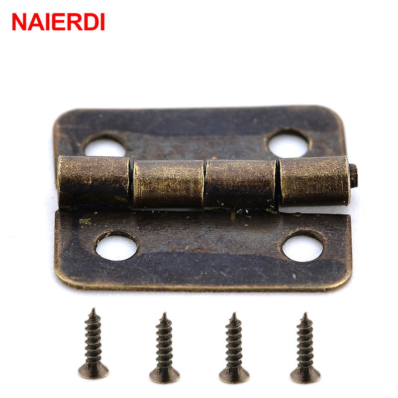 Naierdi-アンティークブロンズとゴールドのミニヒンジ, - Furniture Hardware Gold のレビューと価格