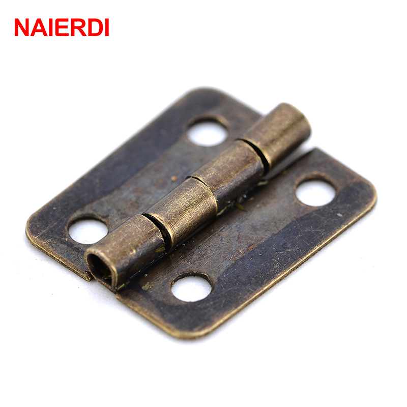 Naierdi-アンティークブロンズとゴールドのミニヒンジ, - Furniture Hardware Gold のレビューと価格